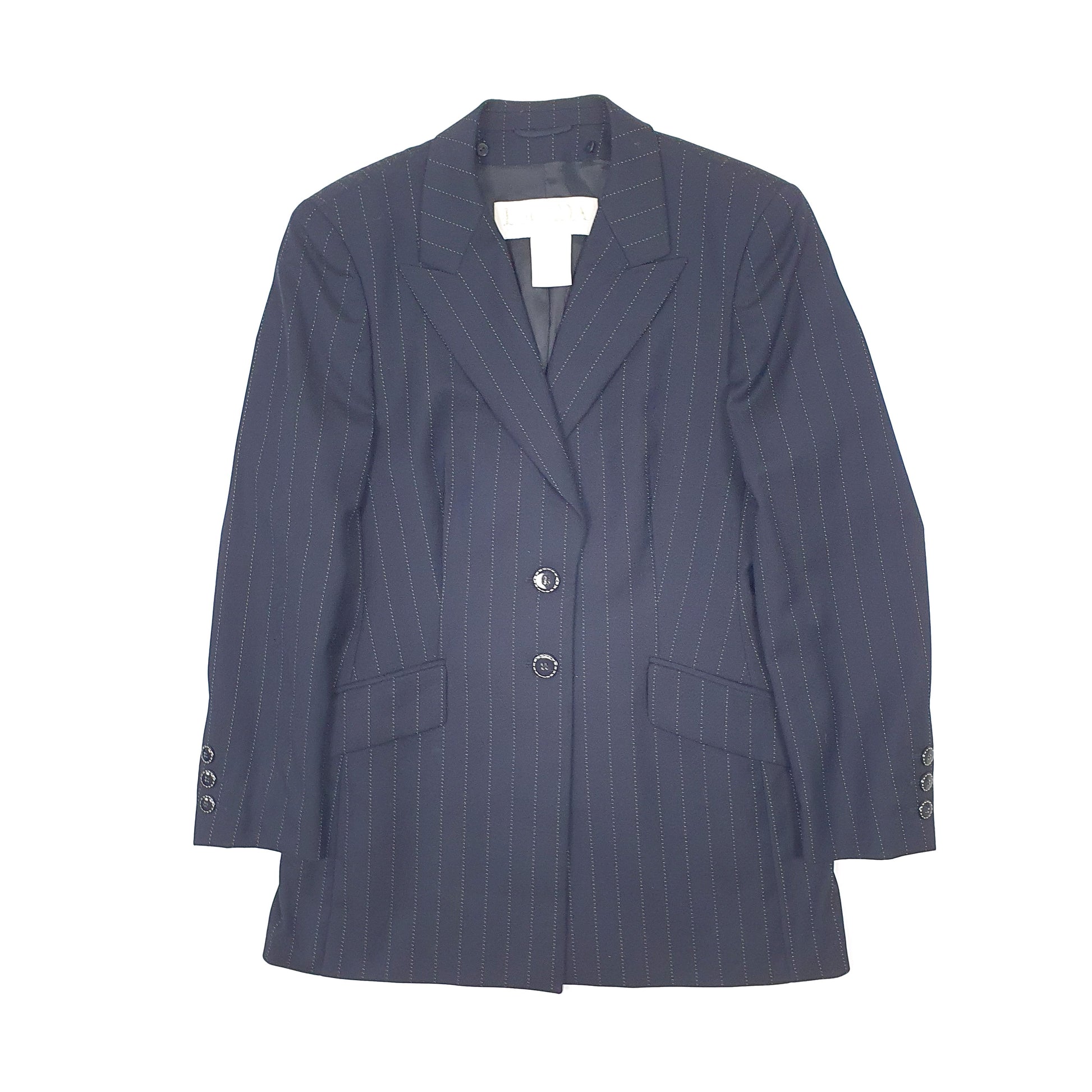 Womens Navy Escada Pinstripe Suit  Coat