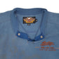 Mens Blue Harley Davidson Button Up Vintage 80s Made In USA Quarter Zip Jumper