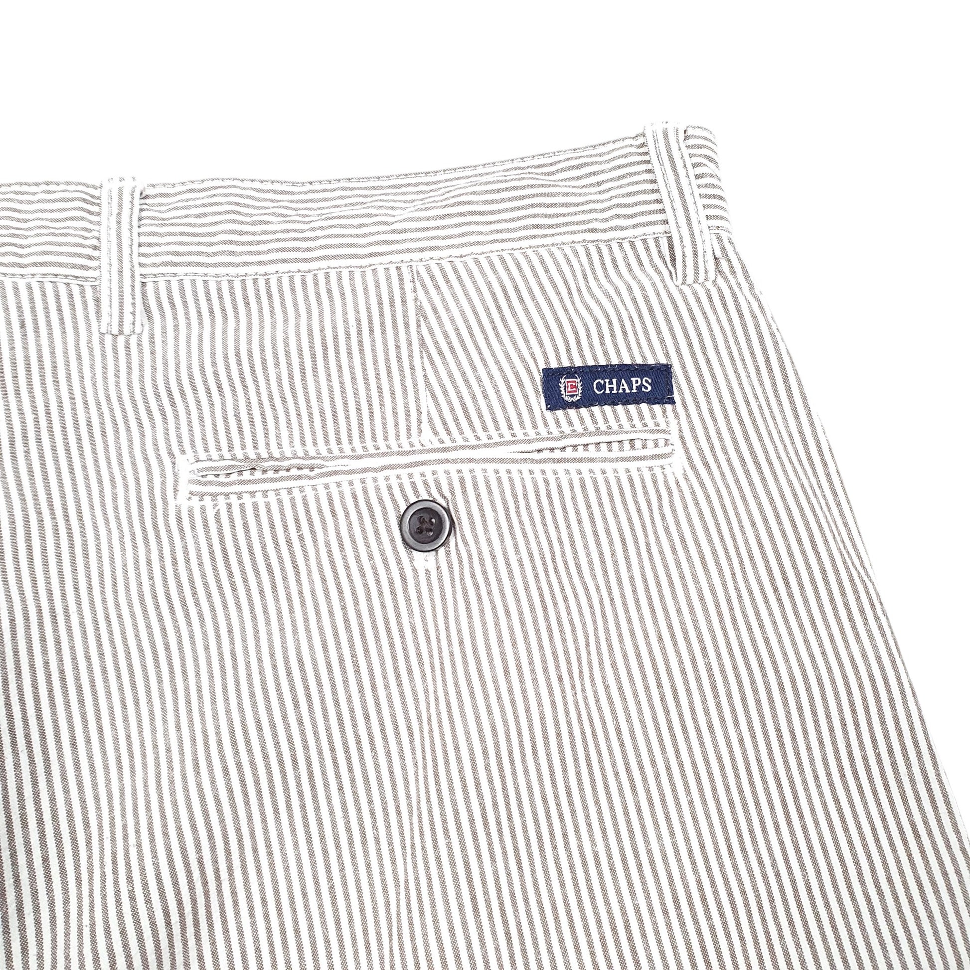 Mens White Chaps Striped Chino Shorts