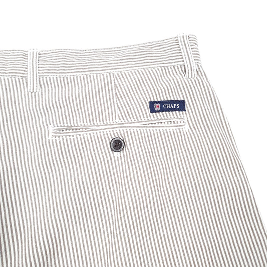 Mens White Chaps Striped Chino Shorts