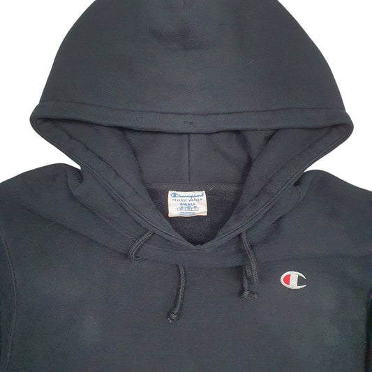 Womens Black Champion Reverse Weave Hoodie Jumper