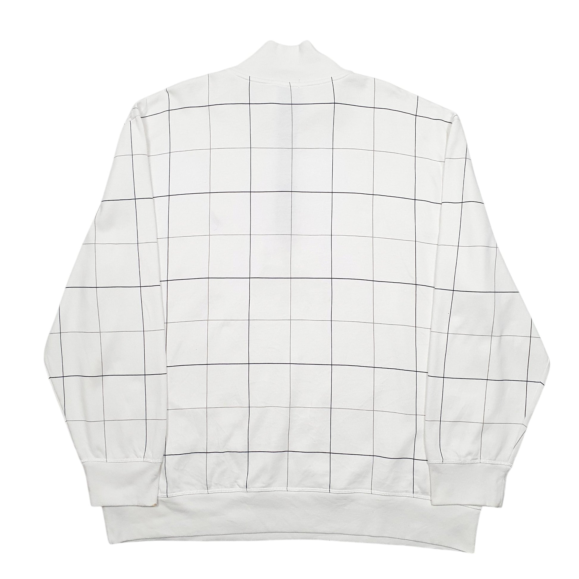 Mens White Nautica Grid Quarter Zip Jumper