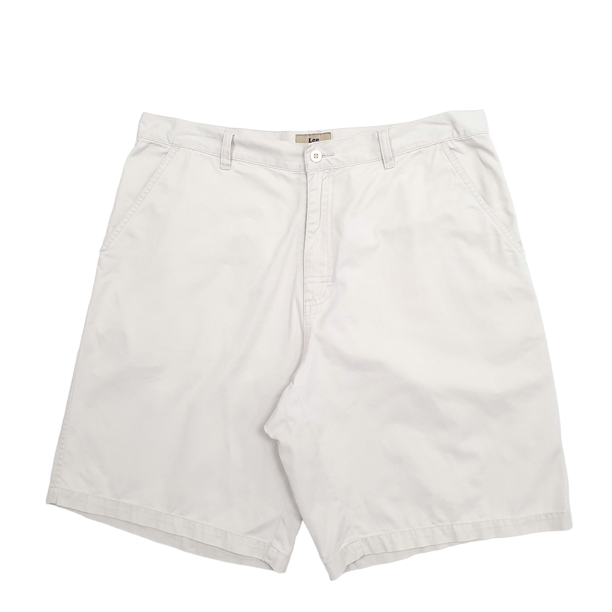 Mens Cream Lee Dungarees Chino Shorts