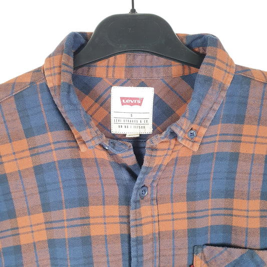 Mens Navy Levis Flannel Overshirt Shacket Long Sleeve Shirt