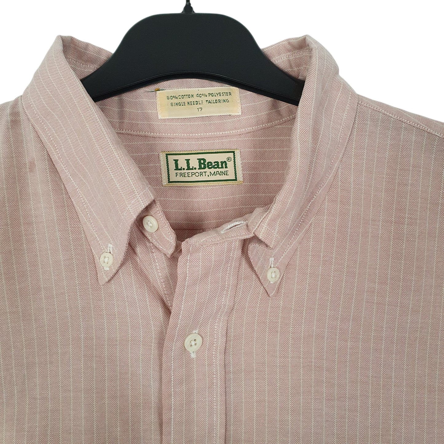 Mens Pink L.L.Bean Vintage 1980s Short Sleeve Shirt