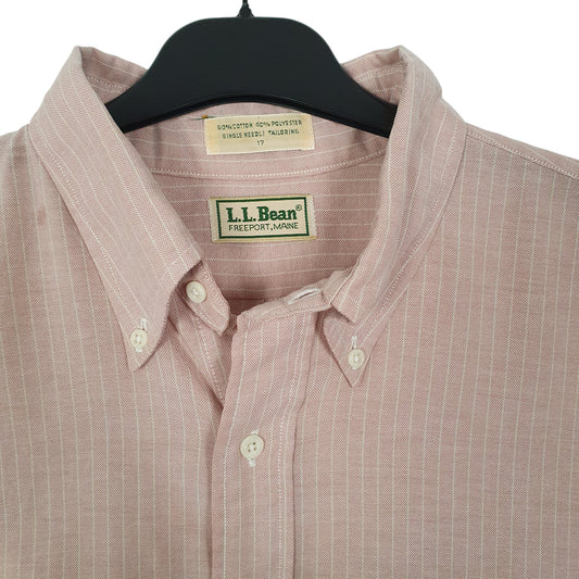 Mens Pink L.L.Bean Vintage 1980s Short Sleeve Shirt