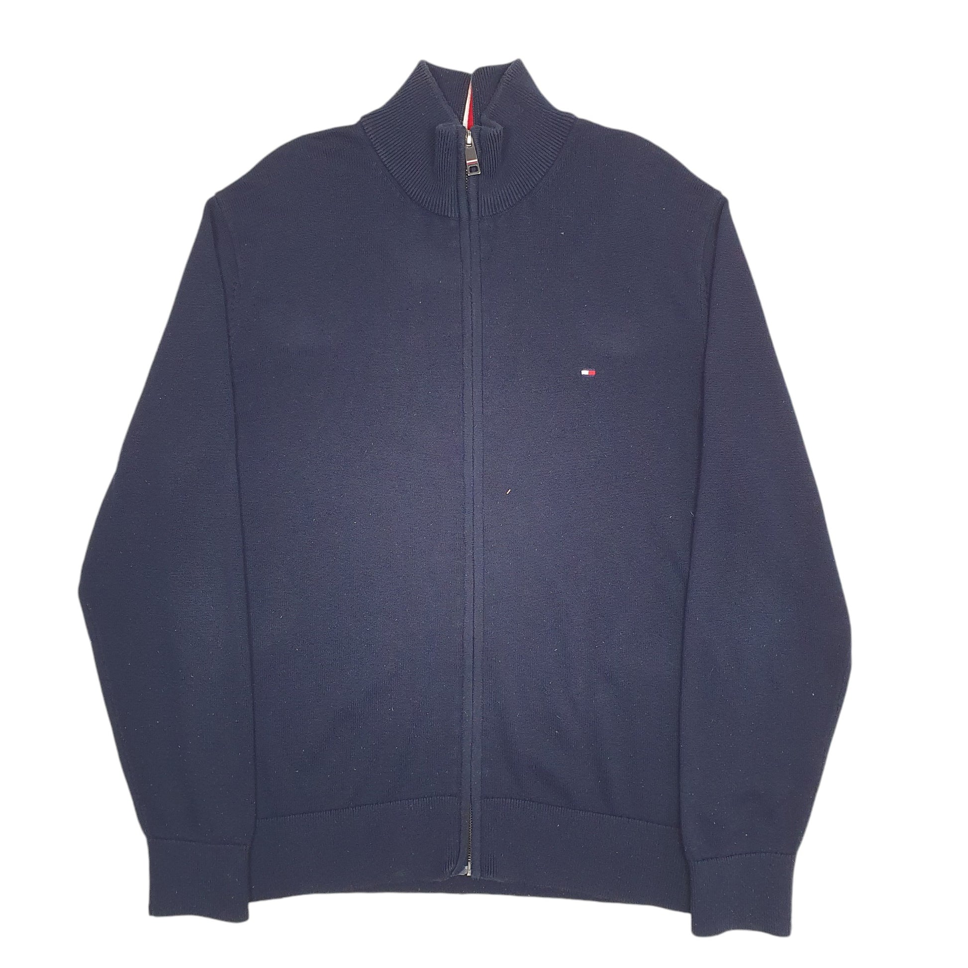 Mens Navy Tommy Hilfiger Knit Full Zip Jumper