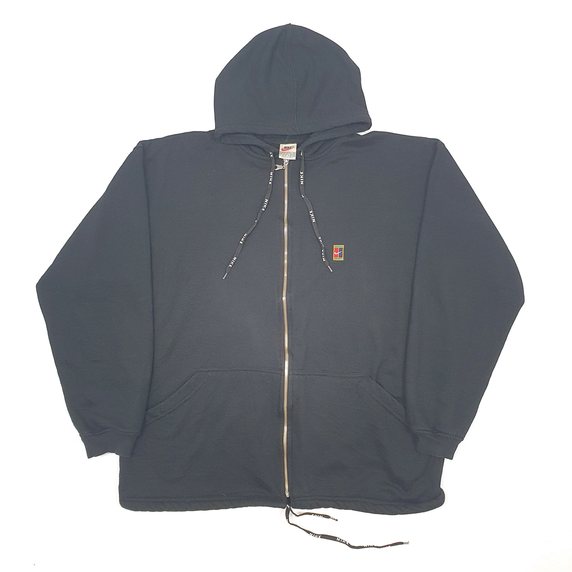 Mens Black Nike Court Vintage 1990s Full Zip Jumper