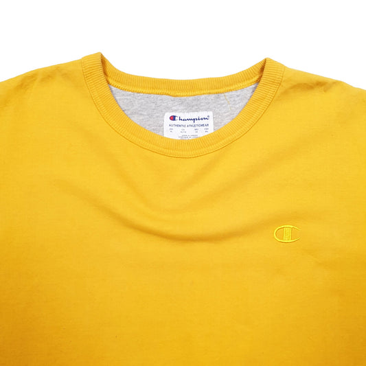 Mens Yellow Champion  Crewneck Jumper