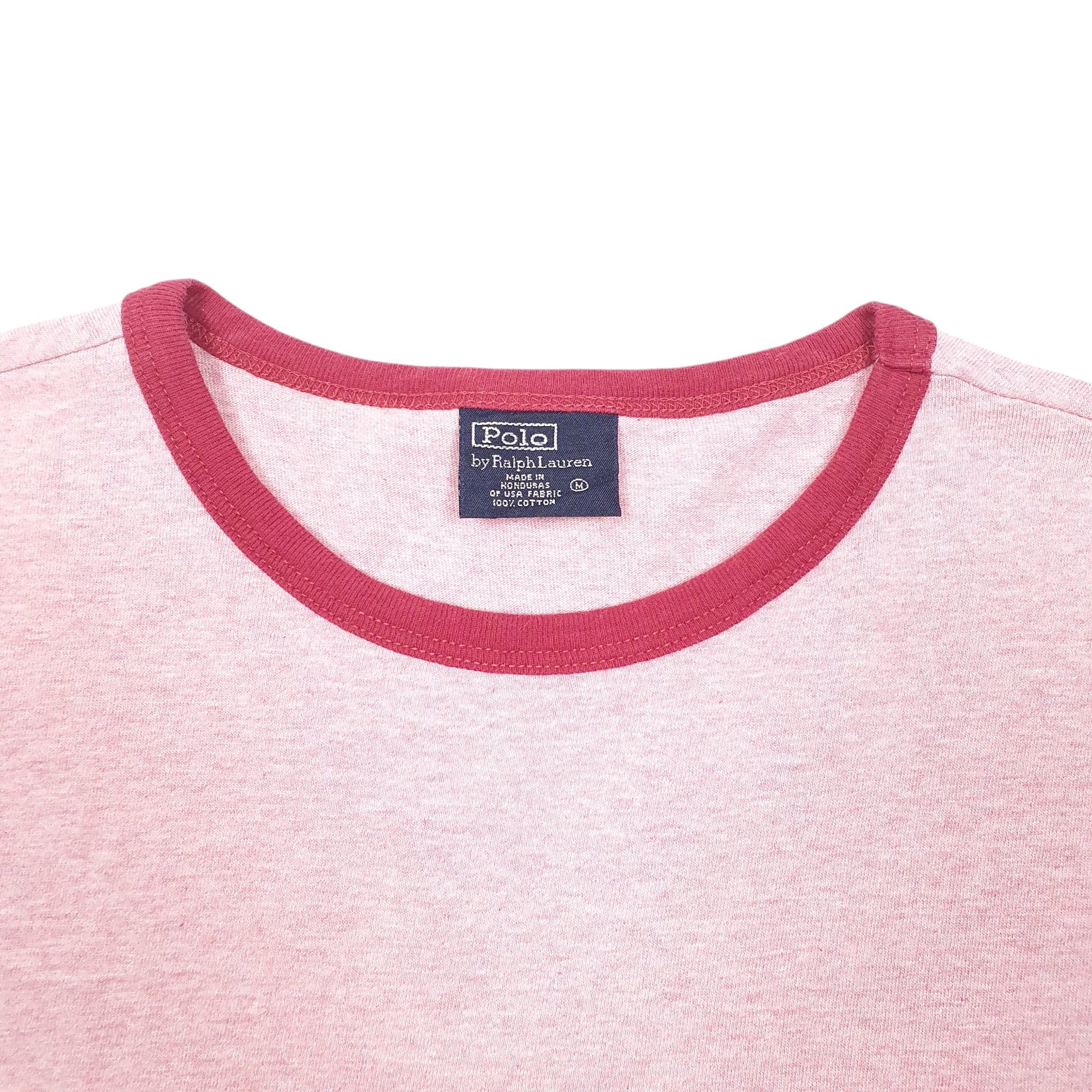 Mens Pink Polo Ralph Lauren Ringer Short Sleeve T Shirt