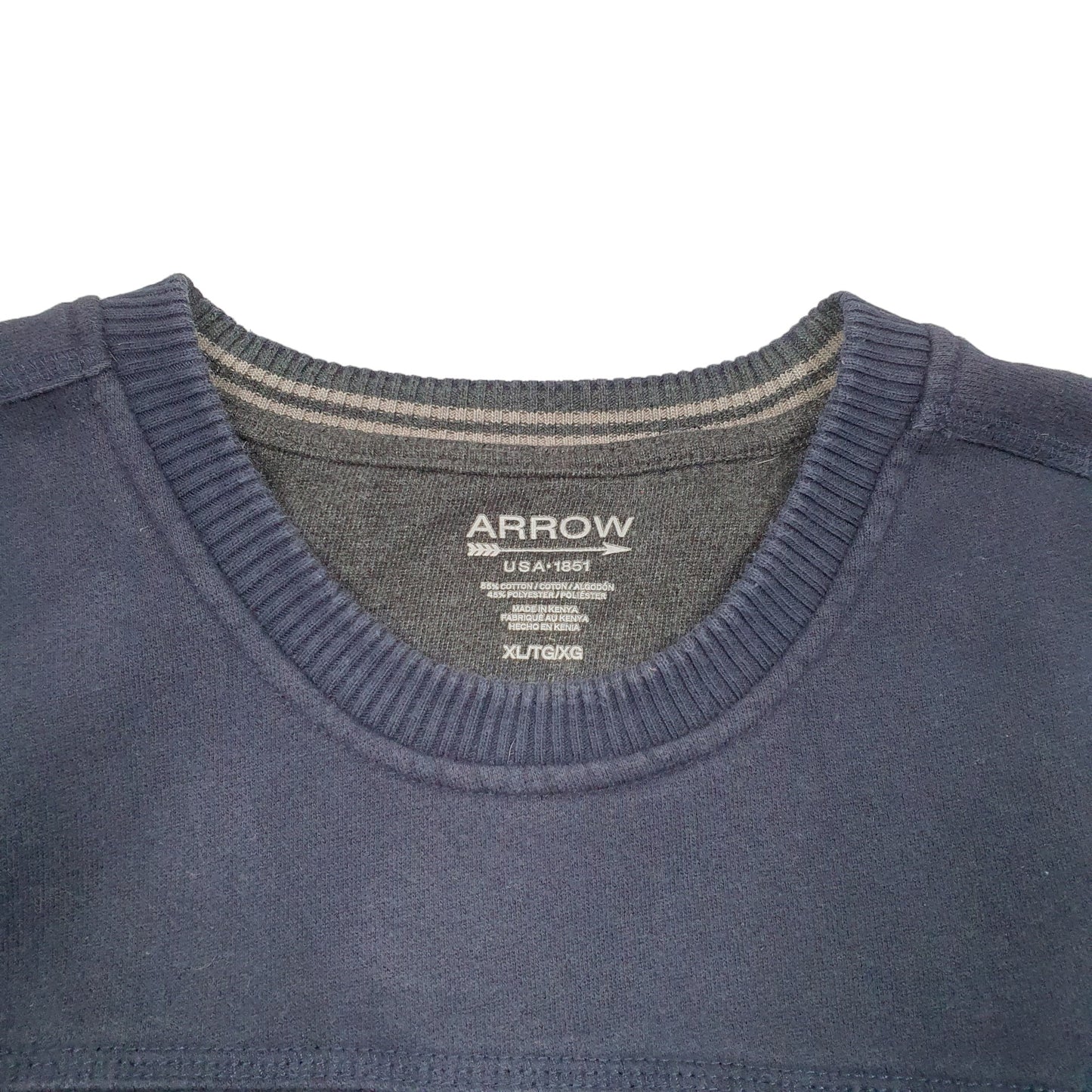 Mens Navy Arrow USA Basics Casual Crewneck Jumper