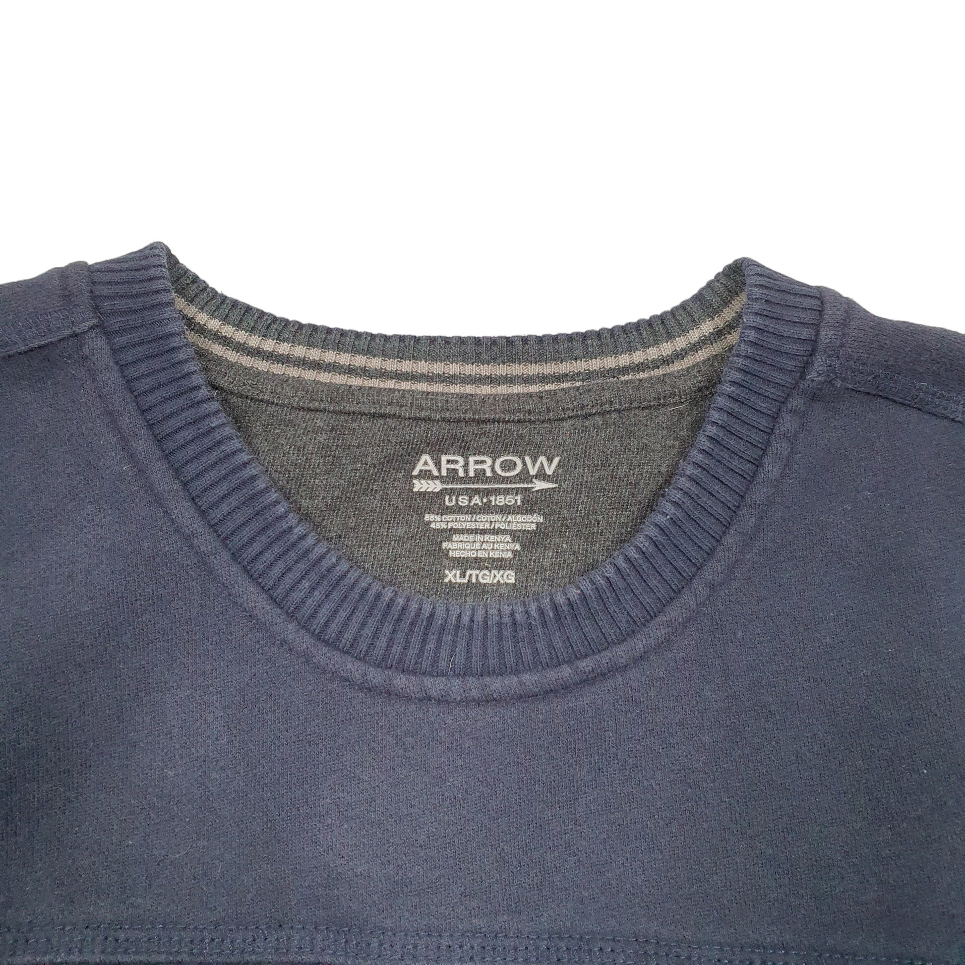 Mens Navy Arrow USA Basics Casual Crewneck Jumper