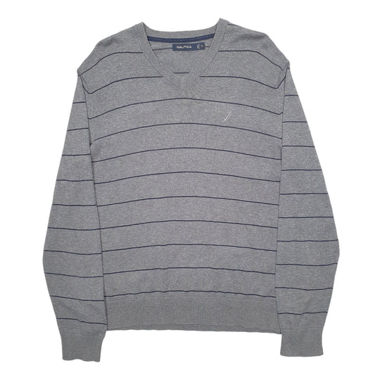 Mens Grey Nautica Knit Crewneck Jumper