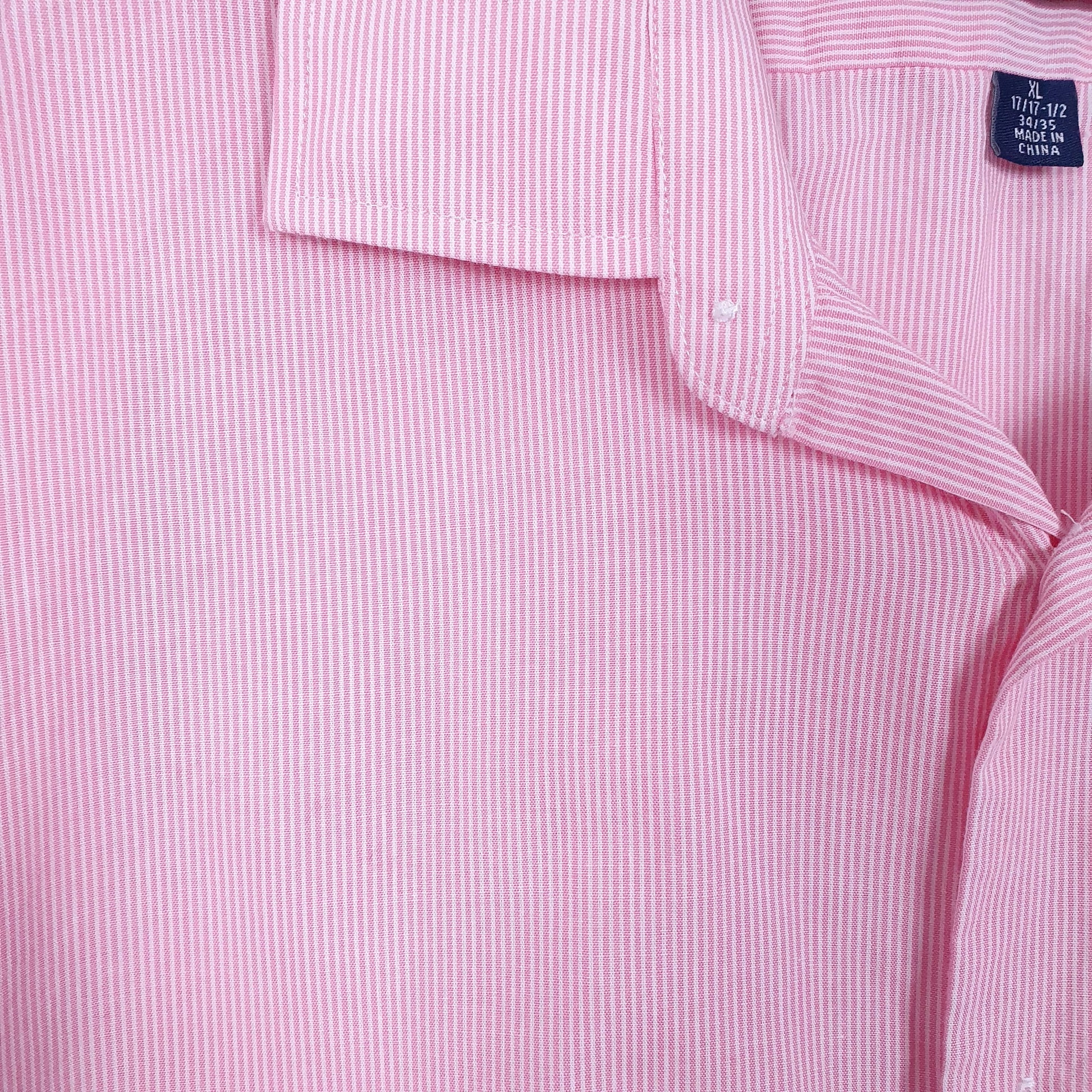Mens Pink Dockers Fitted Long Sleeve Shirt