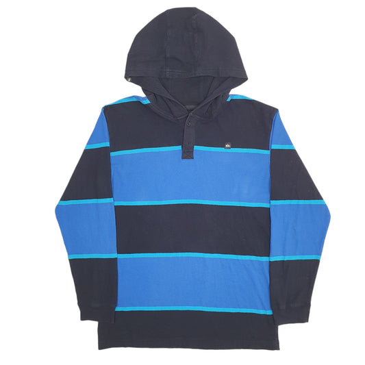 Mens Blue Quicksilver Stripes Hoodie Jumper