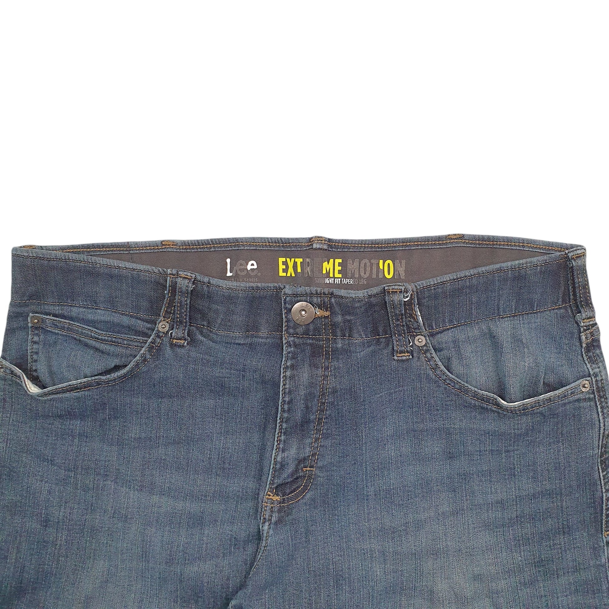 Mens Navy Lee Extreme Motion Stretch Fit Straight JeansW38 L29