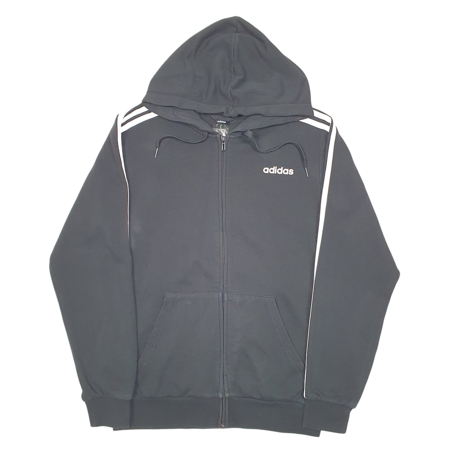 Mens Black Adidas Hoodie Full Zip Jumper