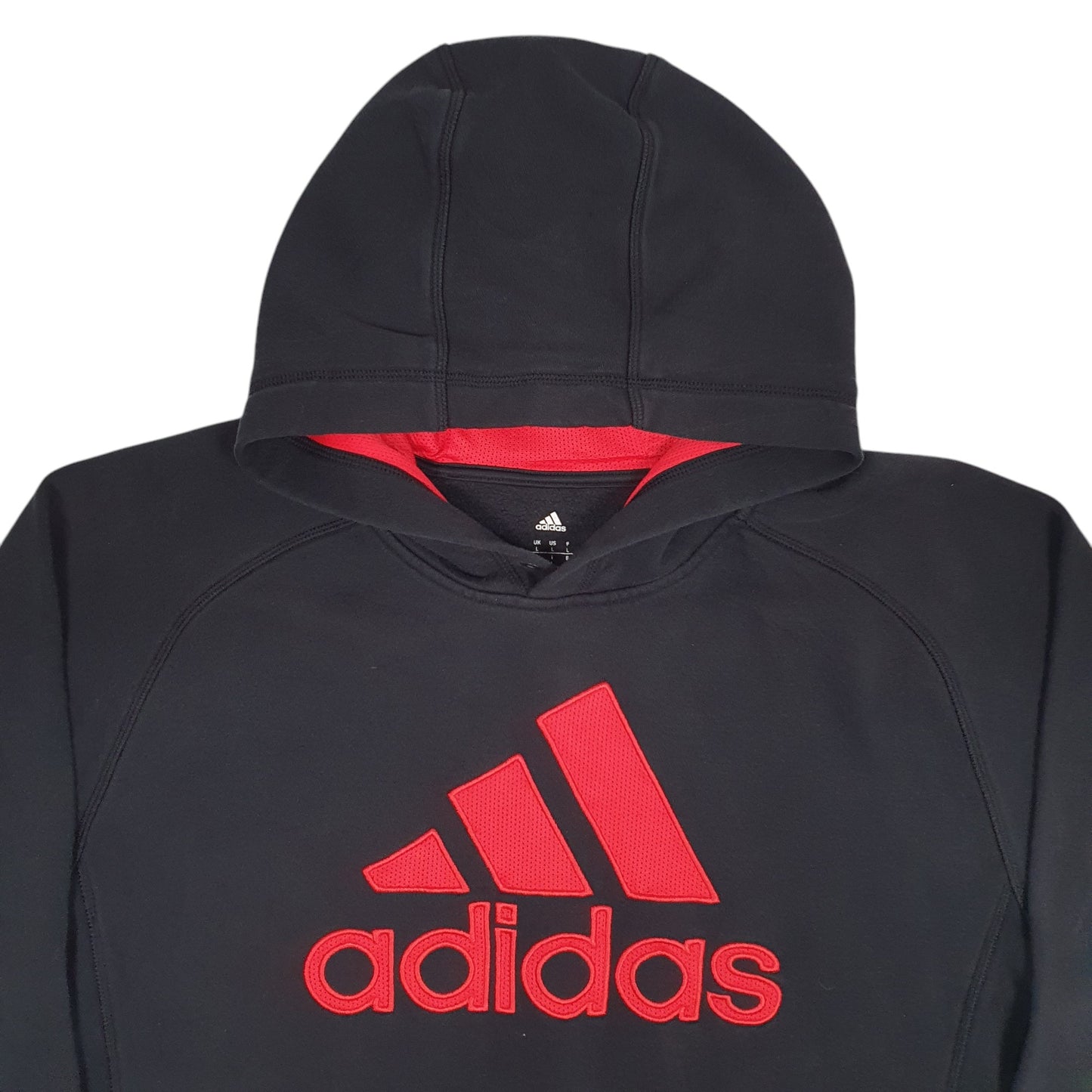 Mens Black Adidas Spellout Hoodie Jumper