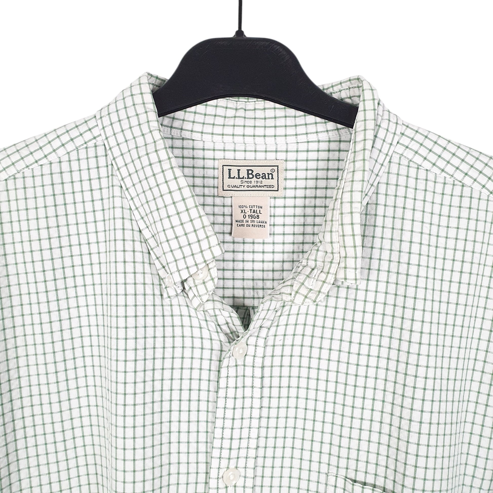 Mens White L.L.Bean Tall Long Sleeve Shirt