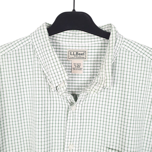 Mens White L.L.Bean Tall Long Sleeve Shirt