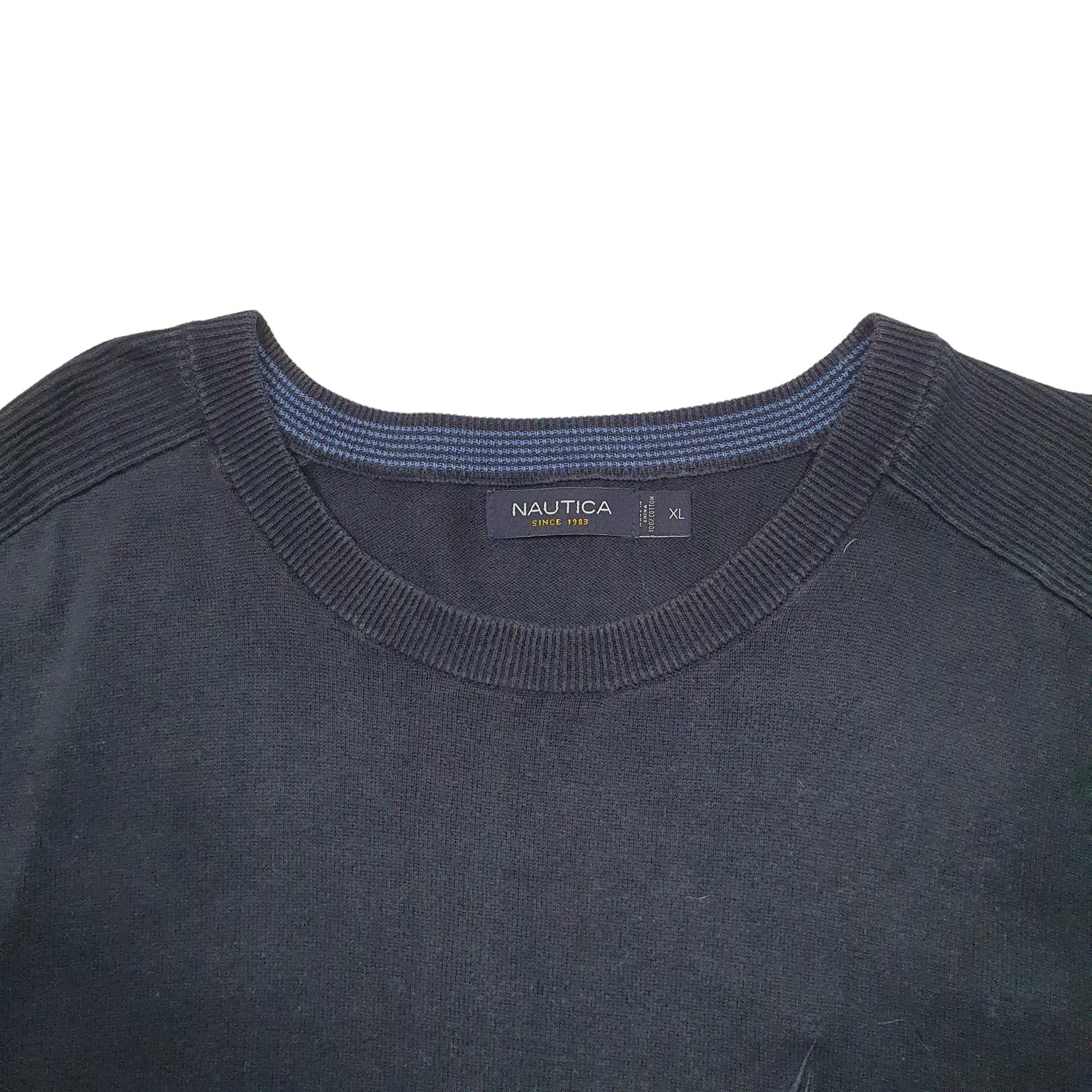 Mens Navy Nautica Knit Crewneck Jumper