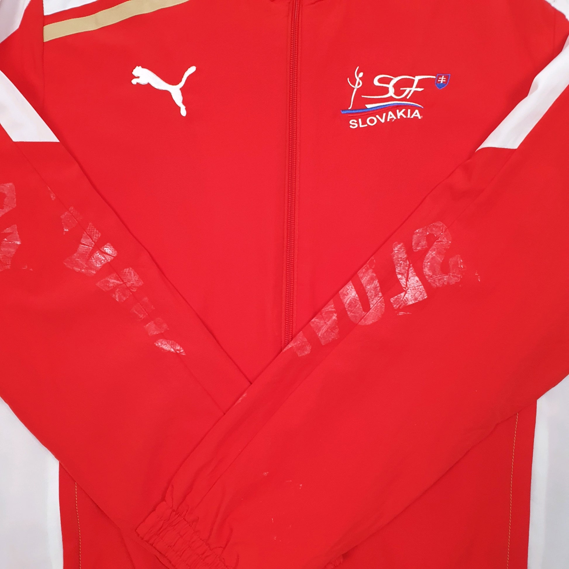 Mens Red Puma Slovakia National Team Full Zip Coat