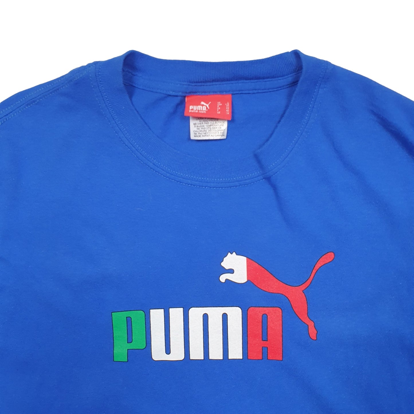 Mens Blue Puma Spellout Short Sleeve T Shirt