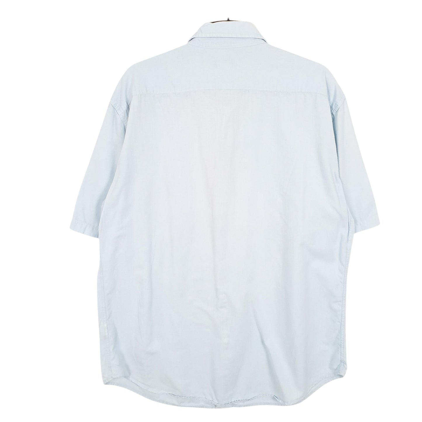 Mens Blue Armani Blend Jeans Short Sleeve Shirt