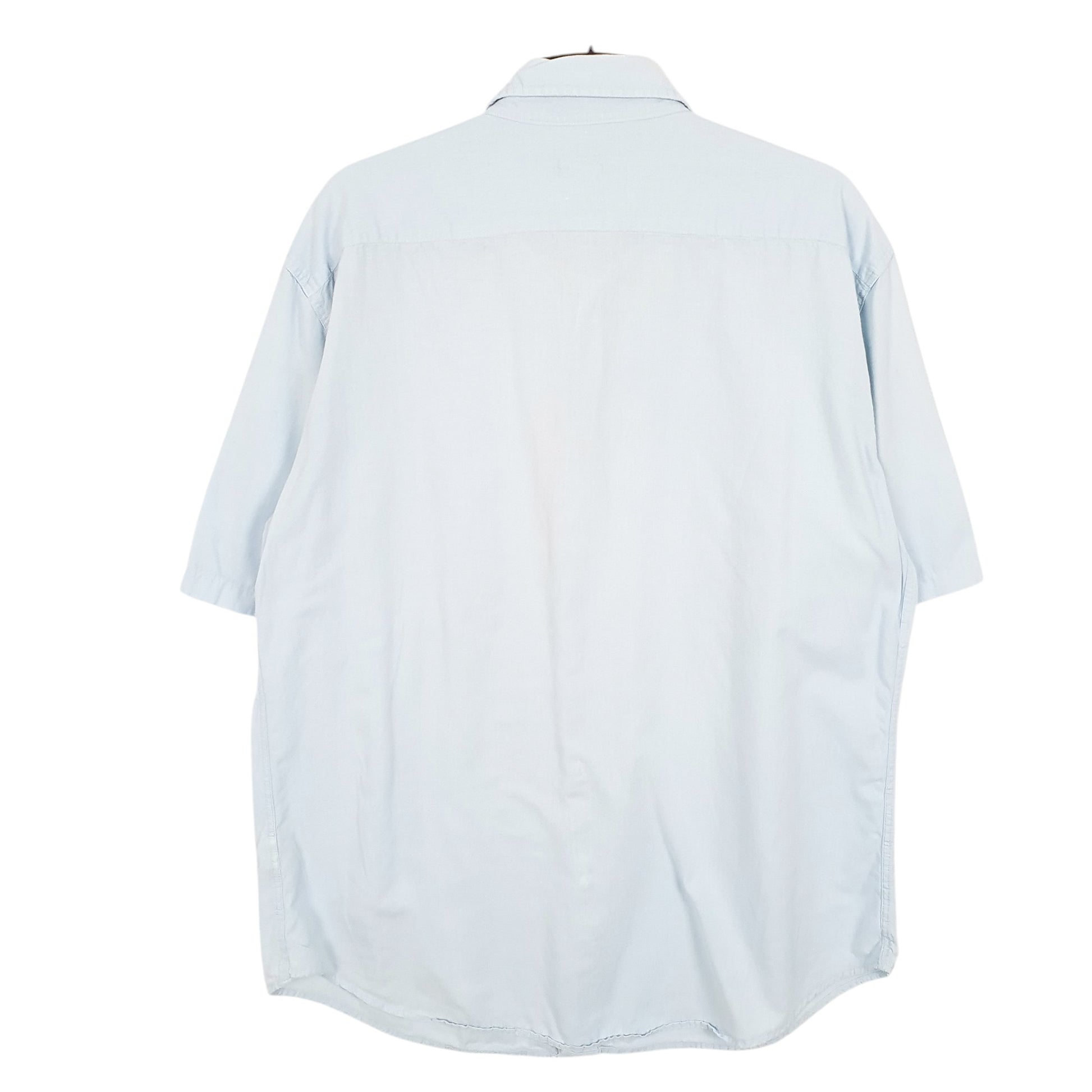 Mens Blue Armani Blend Jeans Short Sleeve Shirt