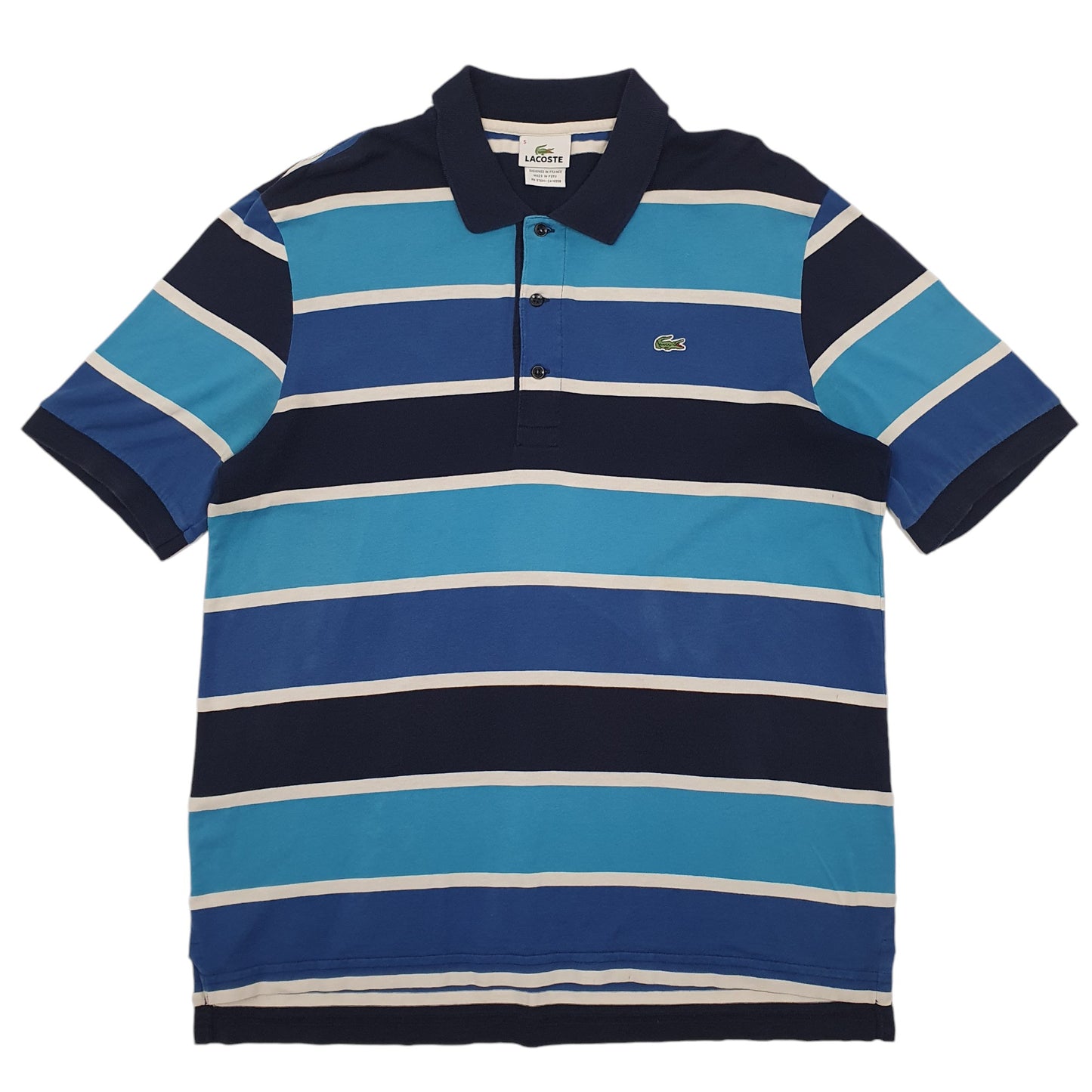 Mens Blue Lacoste  Short Sleeve Polo Shirt