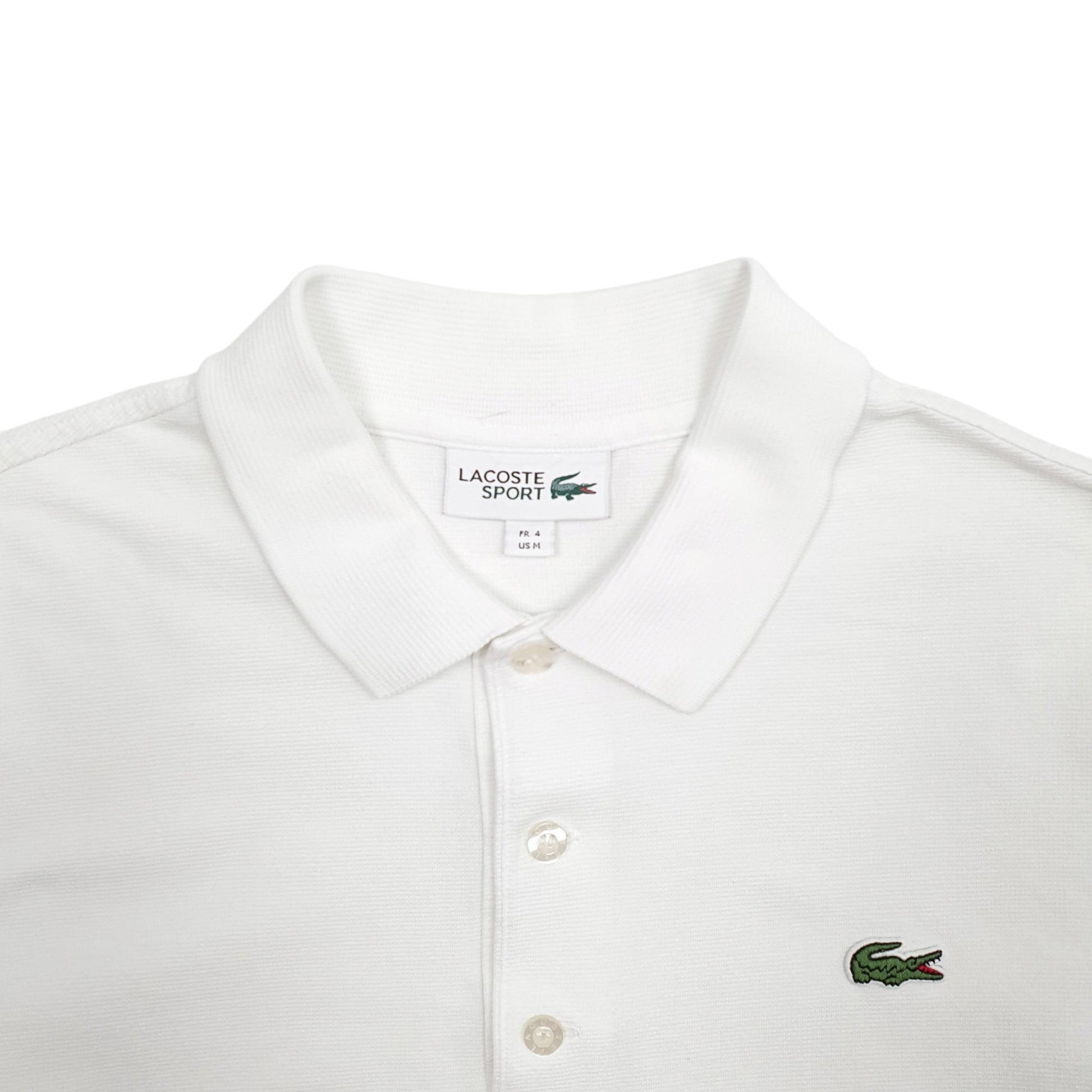 Mens White Lacoste  Short Sleeve Polo Shirt