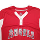 Mens Red Majestic MLB Baseball Jersey Los Angeles Angels Short Sleeve T Shirt