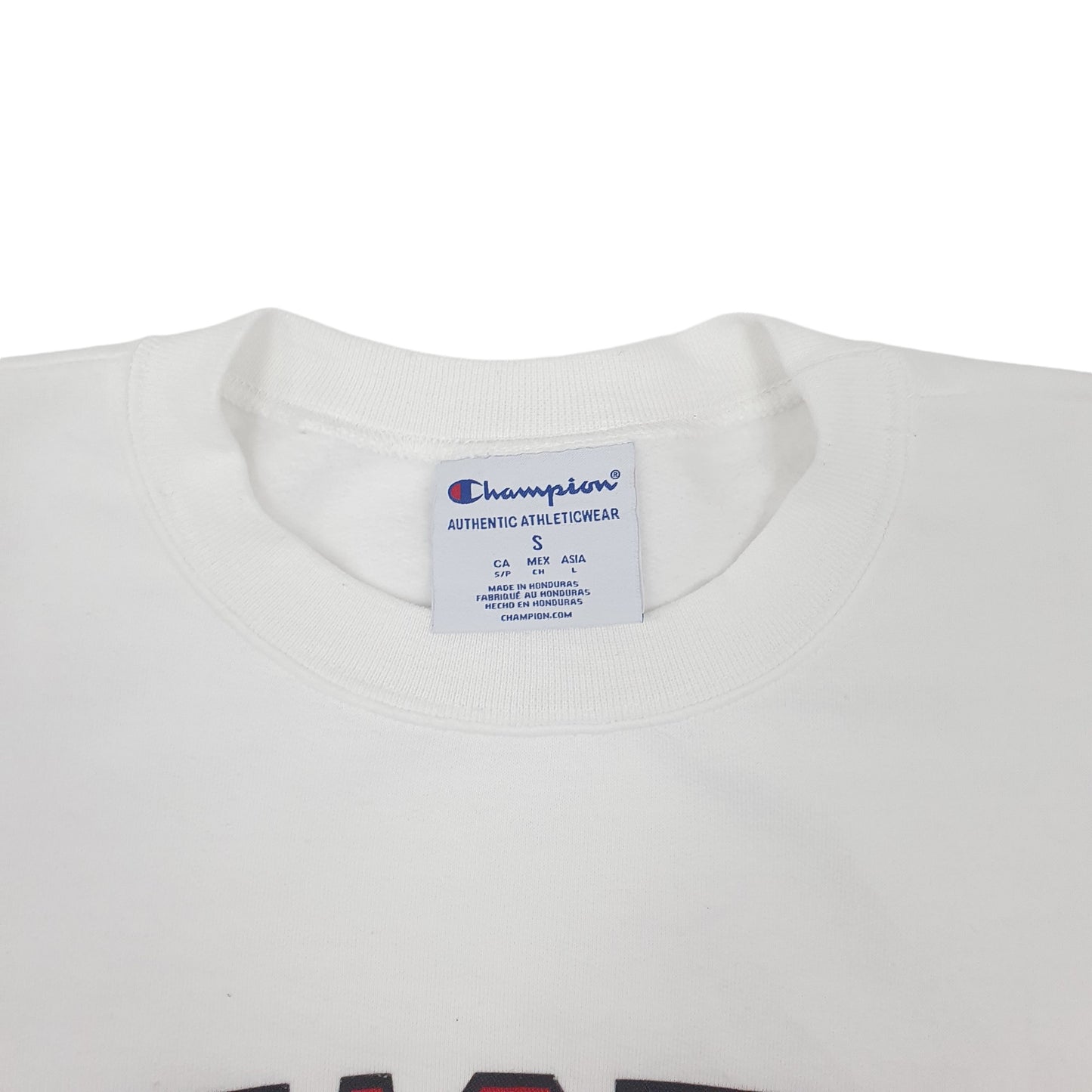 Mens White Champion Texas Tech Crewneck Jumper