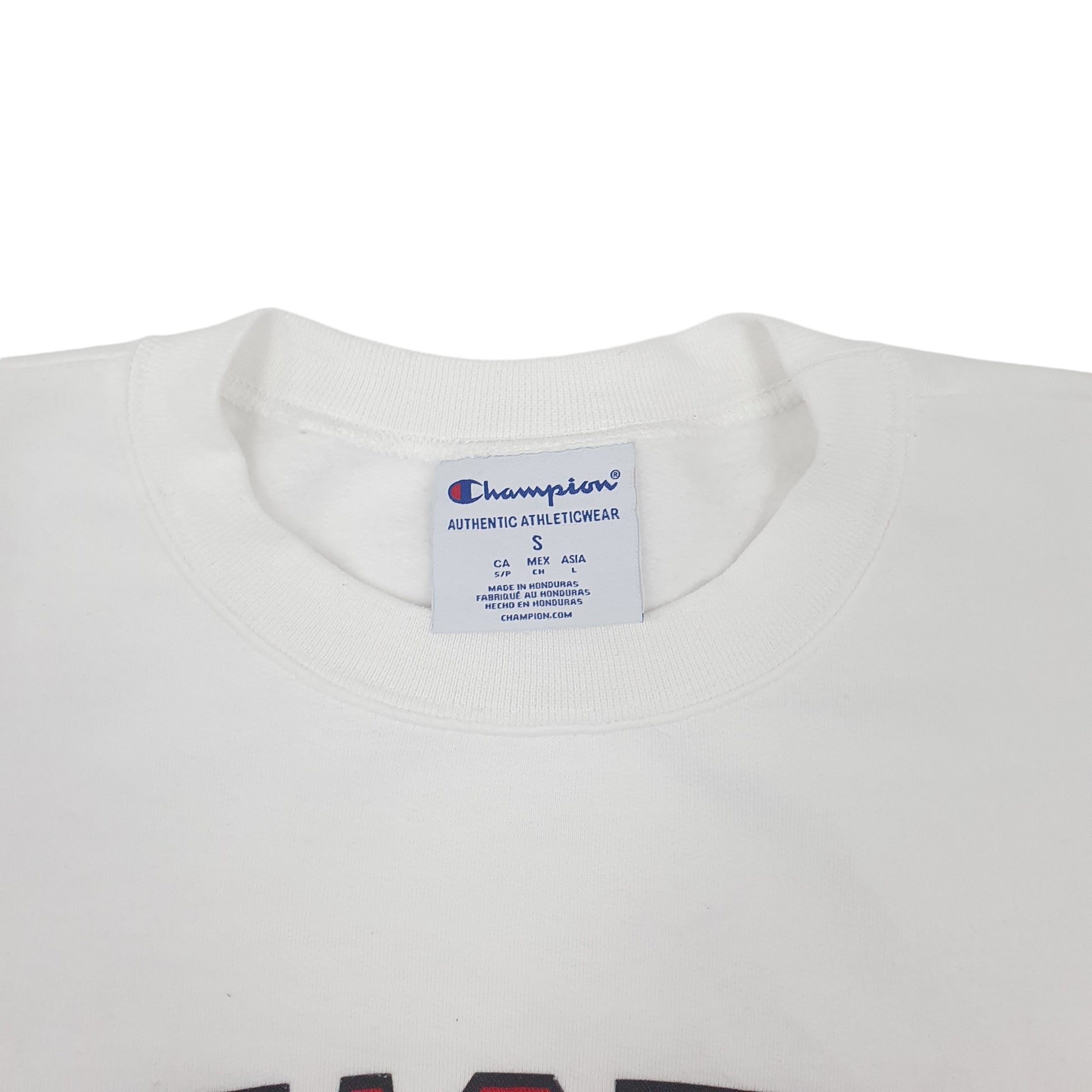 Mens White Champion Texas Tech Crewneck Jumper