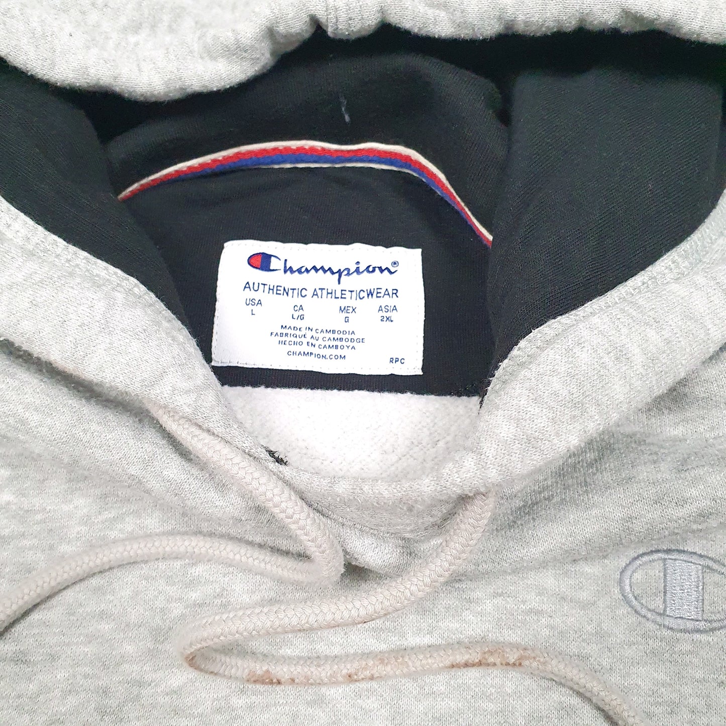 Mens Grey Champion  Hoodie Jumper