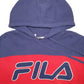 Mens Navy Fila Spellout Hoodie Jumper