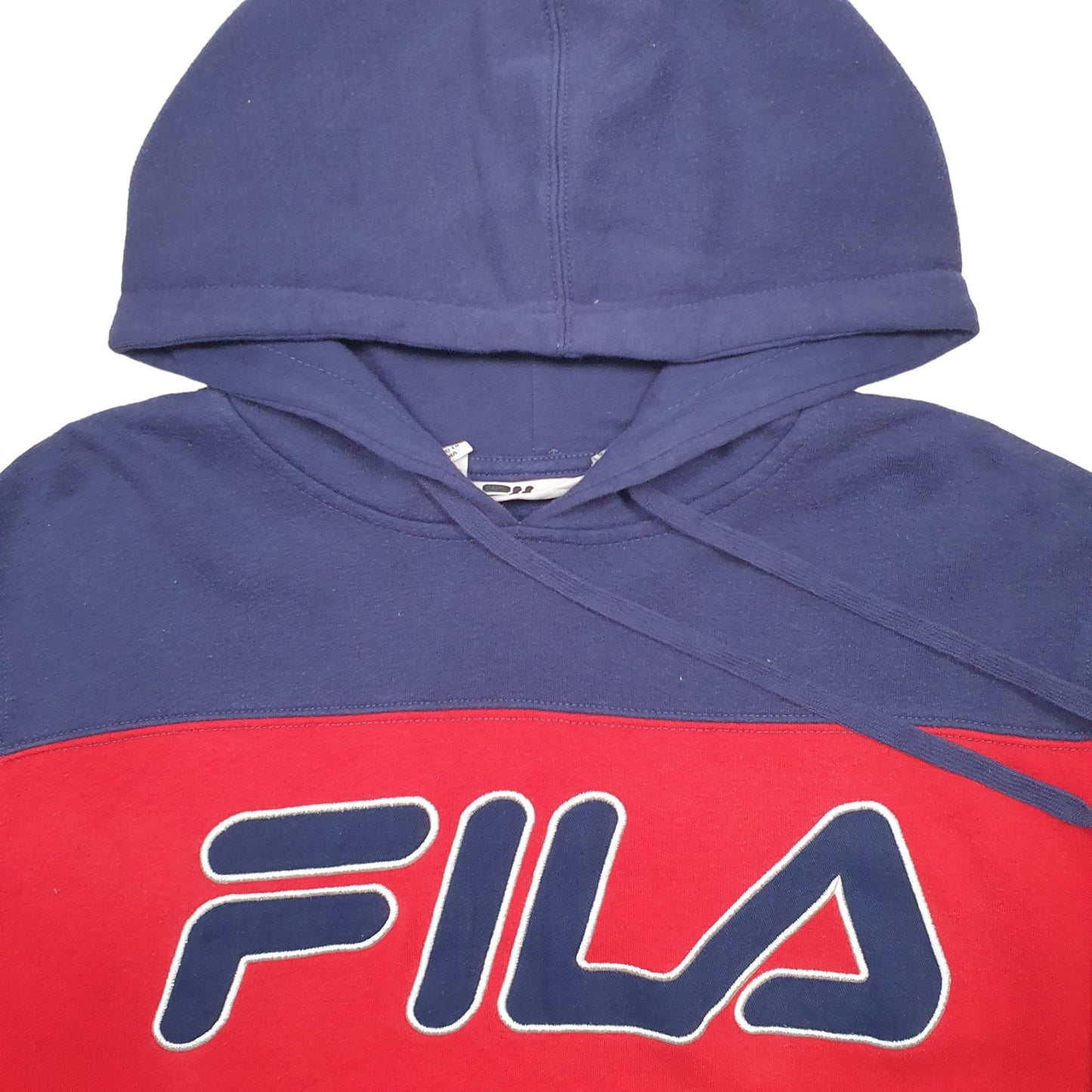 Mens Navy Fila Spellout Hoodie Jumper