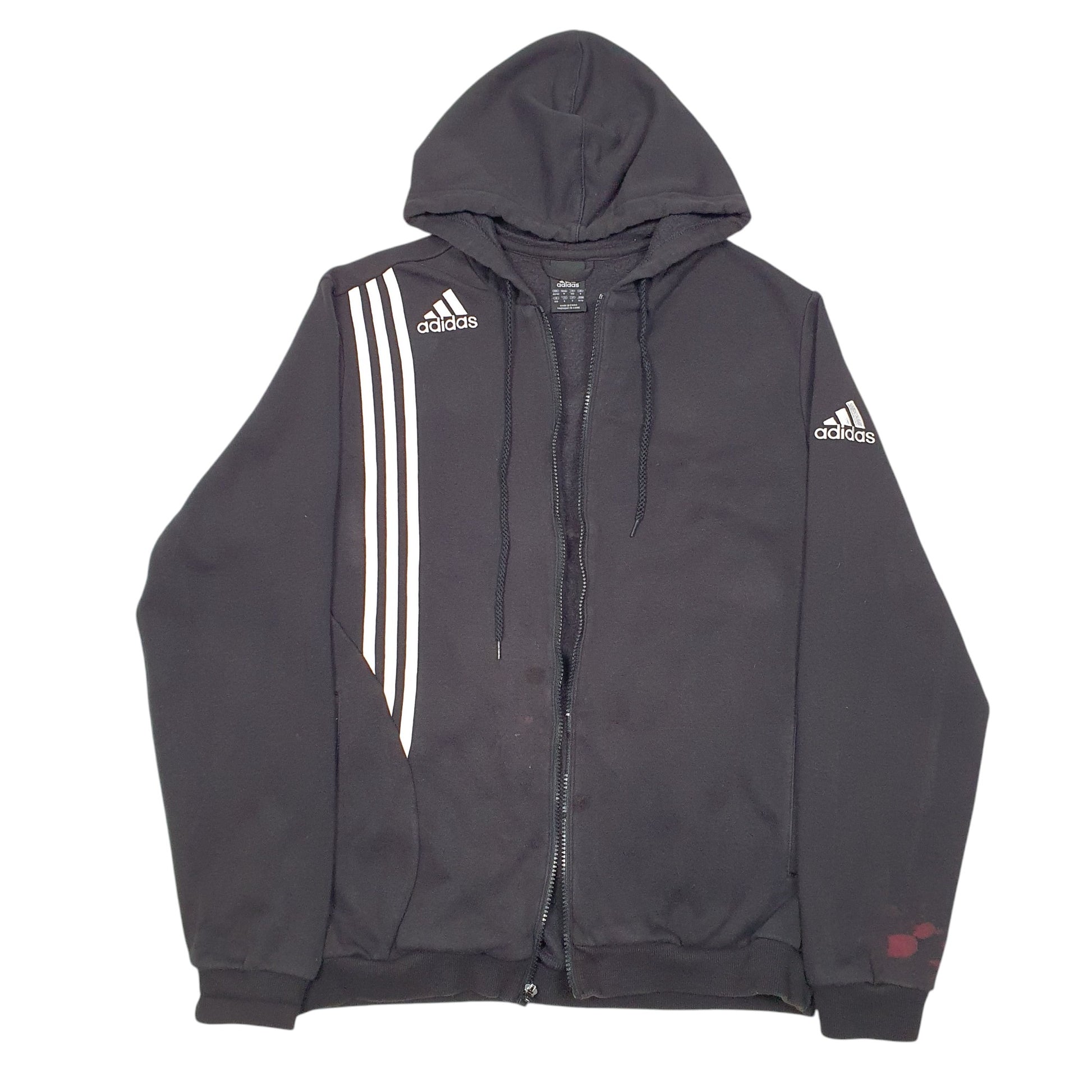 Mens Black Adidas Hoodie Full Zip Jumper