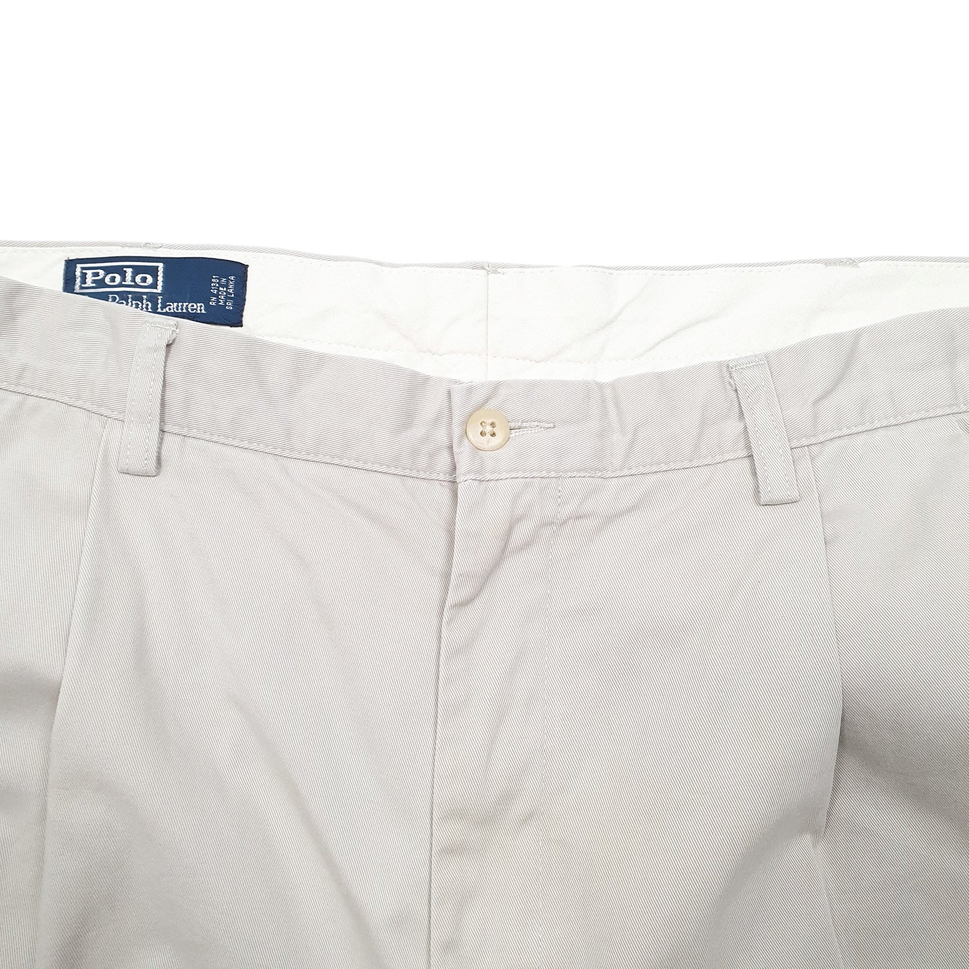 Mens Beige Polo Ralph Lauren Vintage Hammond Pant Double Pleated Chino Trousers