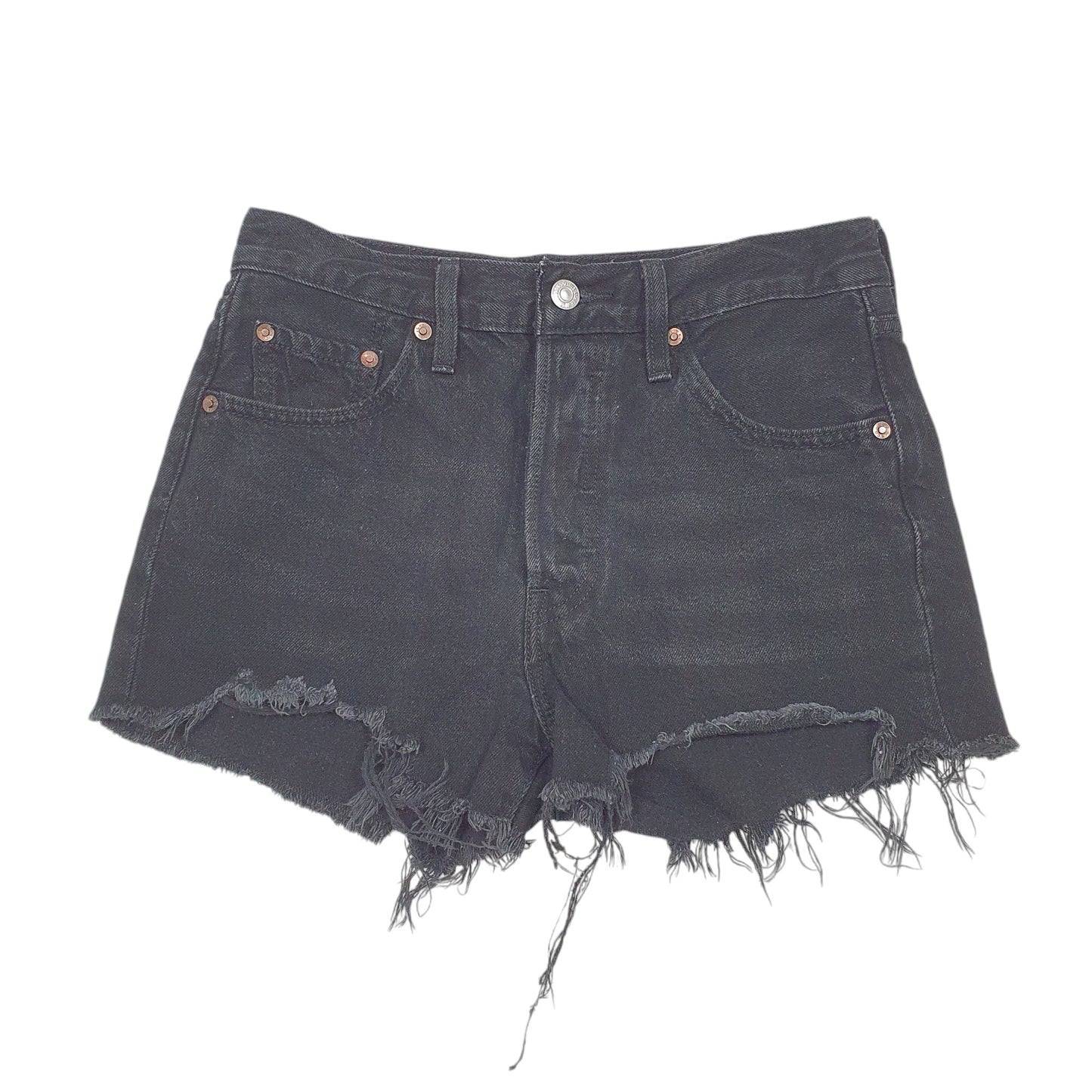Womens Black Levis 501 Jorts Hot Pants Denim Shorts