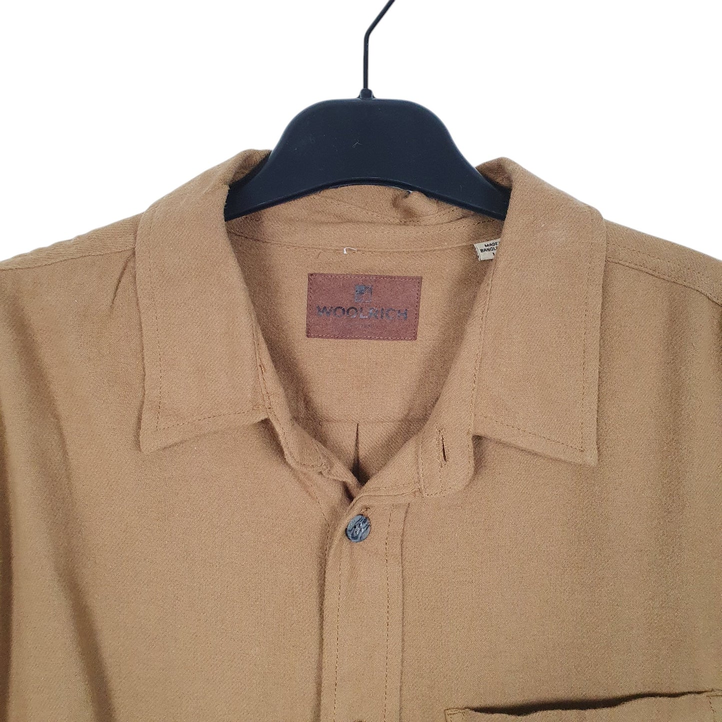 Mens Tan Woolrich Chamois Overshirt Long Sleeve Shirt