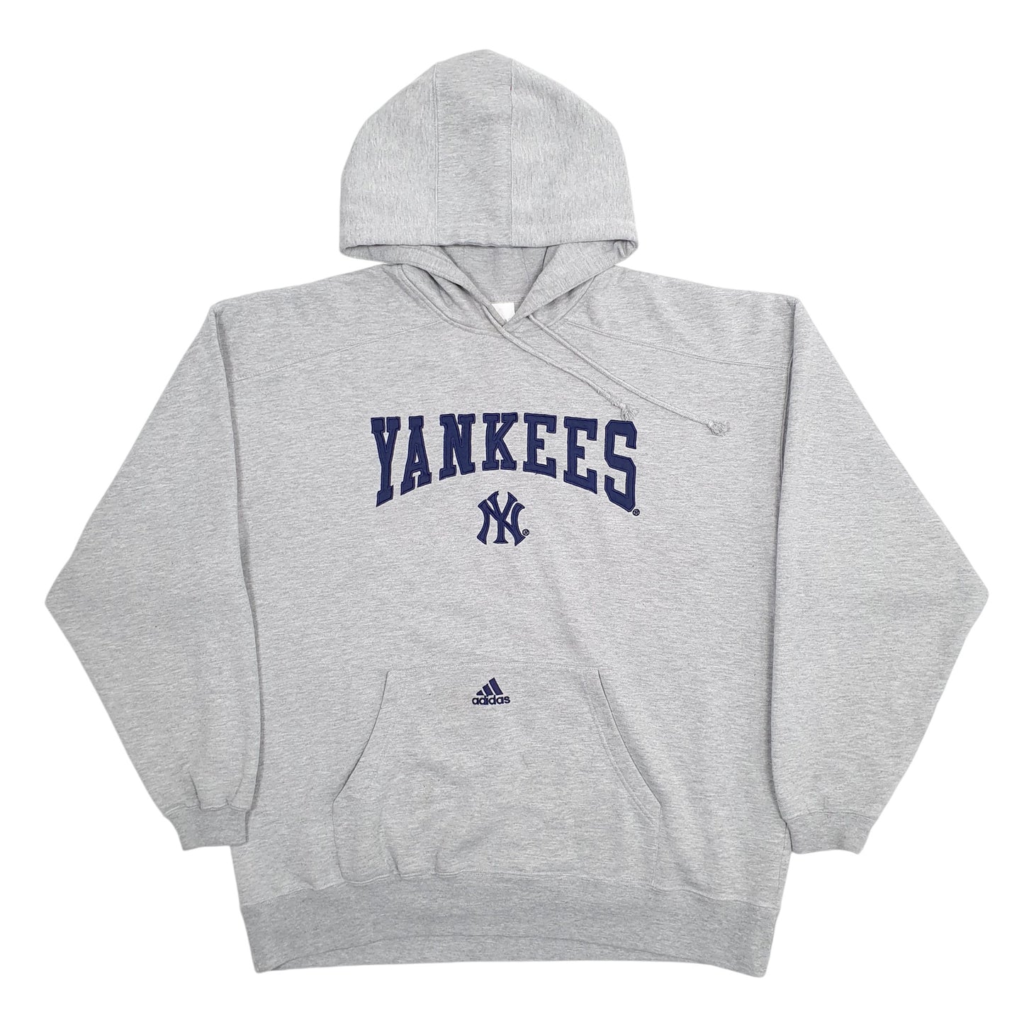 Mens Grey Adidas New York Yankees Baseball Hoodie Jumper