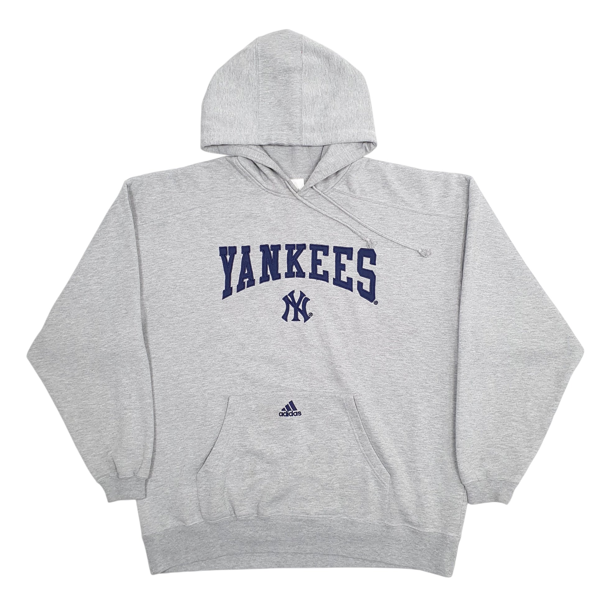 Mens Grey Adidas New York Yankees Baseball Hoodie Jumper