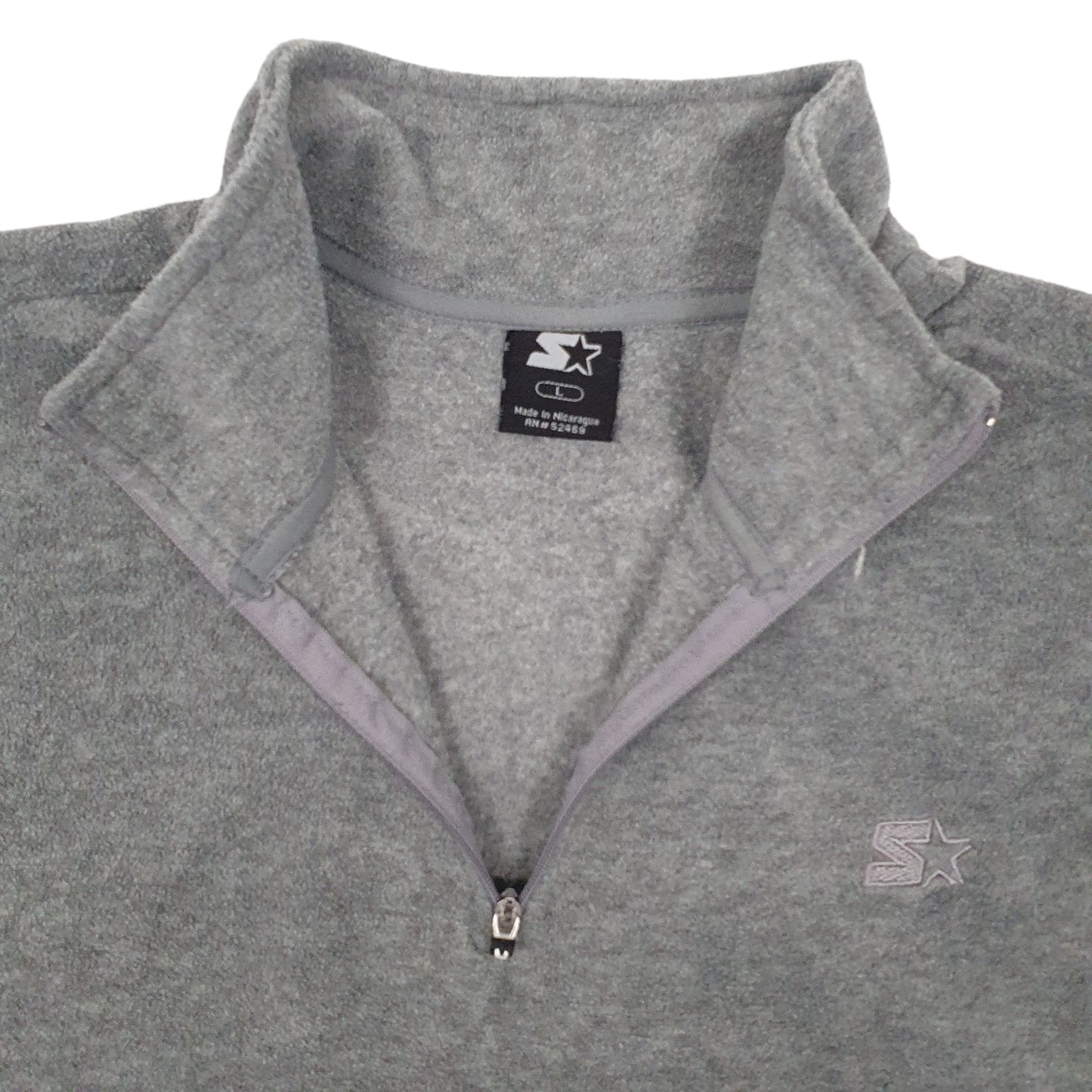 Mens Grey Starter  Quarter Zip Jumper