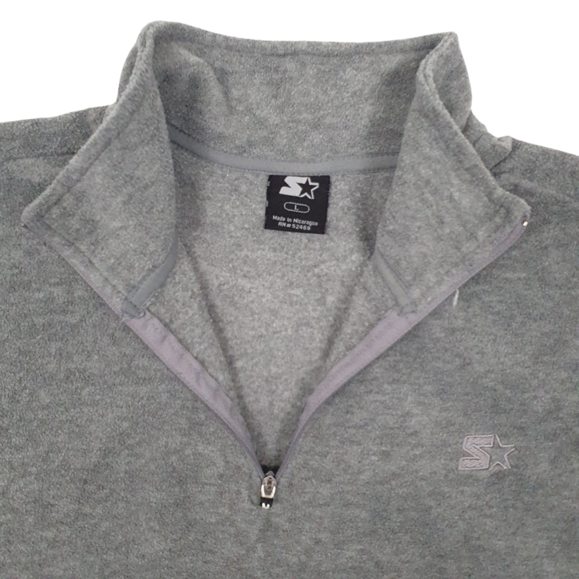 Mens Grey Starter  Quarter Zip Jumper