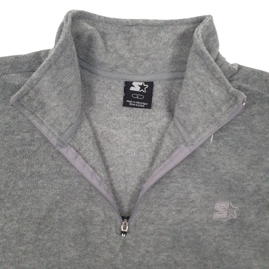 Mens Grey Starter  Quarter Zip Jumper