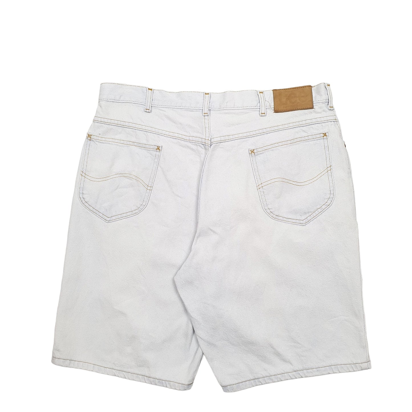 Mens Blue Lee Bleached Denim Shorts
