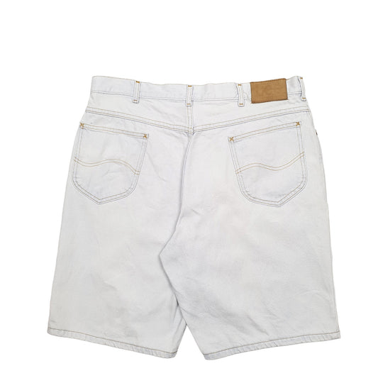 Mens Blue Lee Bleached Denim Shorts