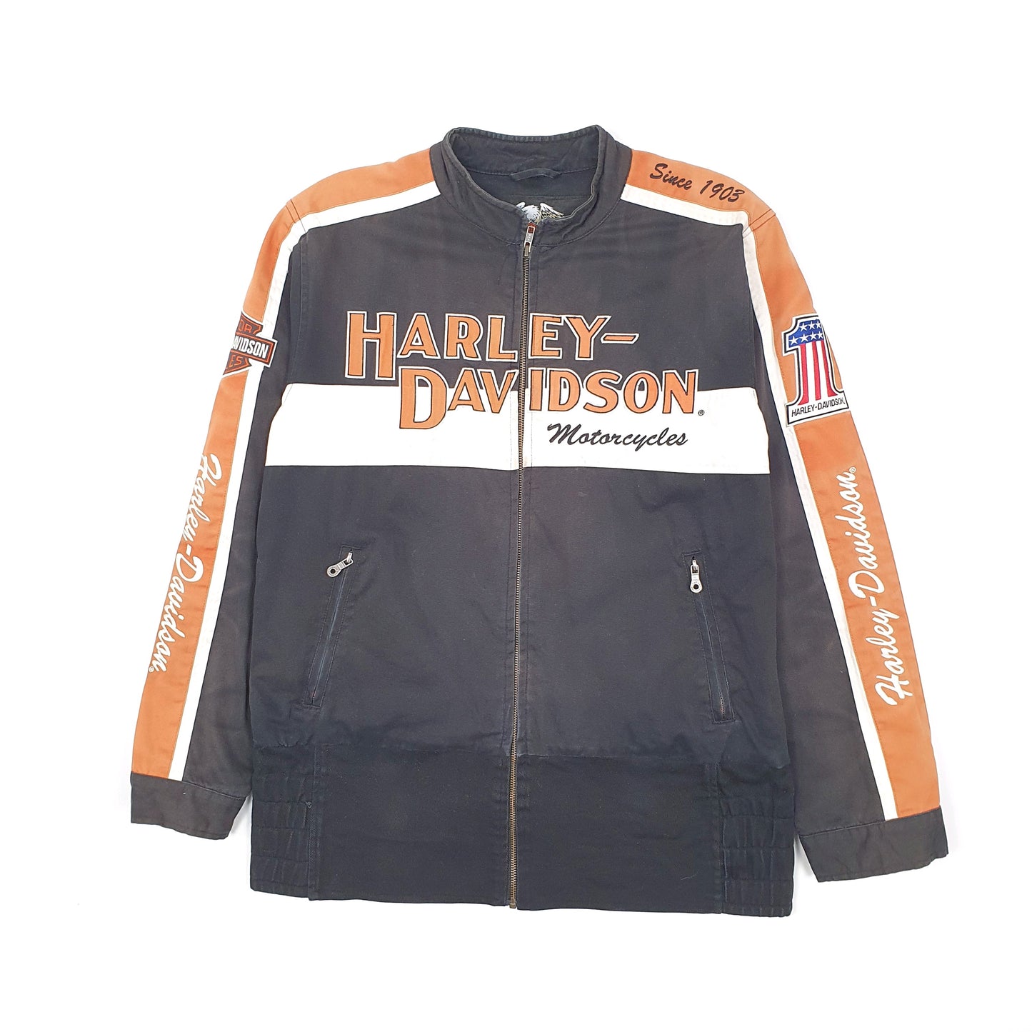 Mens Black Harley Davidson Motorcycles Riders  Coat