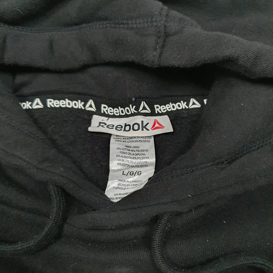 Mens Black Reebok Spellout Hoodie Jumper